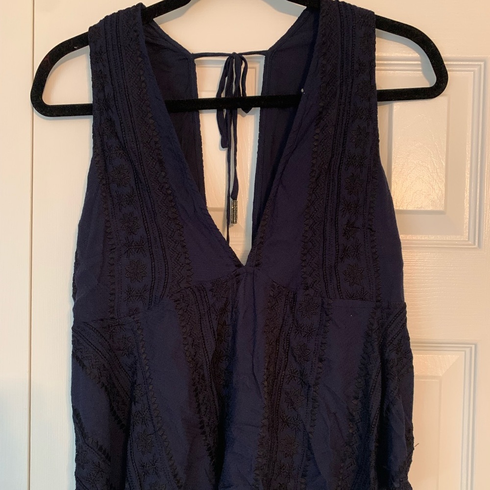Black and navy free people tank